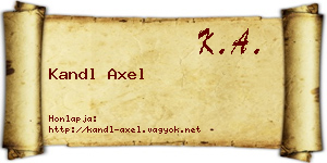 Kandl Axel névjegykártya